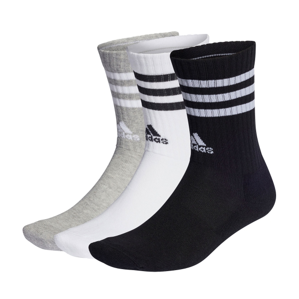 Tennis Socks adidas 3 Stripes Cushioned x 3 Socks  Medium Grey Heather/White/Black IC1323