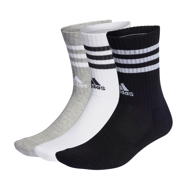 Calcetines de Tenis adidas 3 Stripes Cushioned x 3 Calcetines  Medium Grey Heather/White/Black IC1323