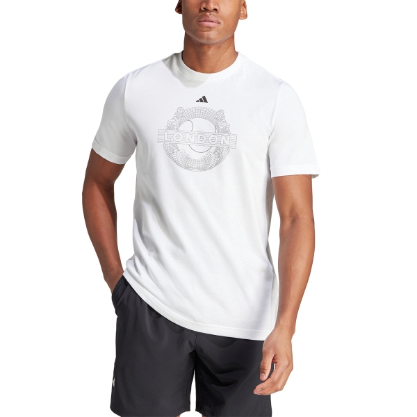 Camisetas de Tenis Hombre adidas AEROREADY Graphic Camiseta  White II5901