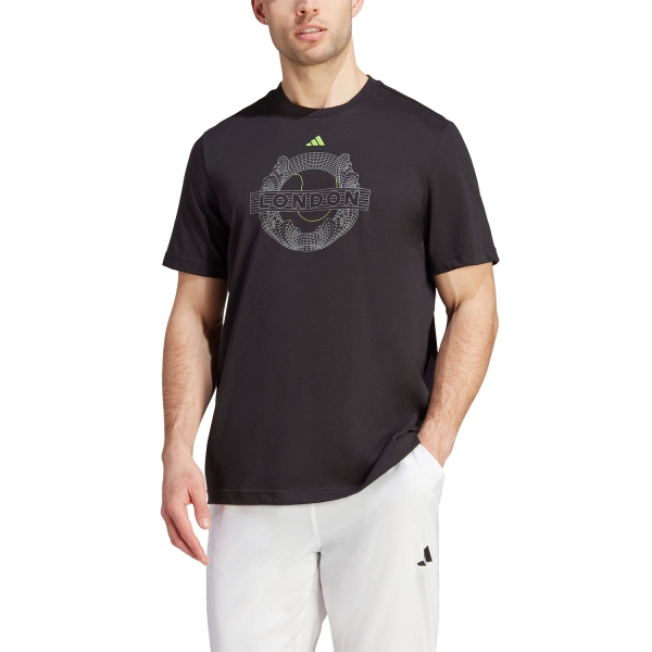 Camisetas de Tenis Hombre adidas AEROREADY Graphic Camiseta  Black II5902