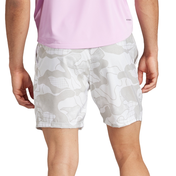 adidas Club Graphic 7in Shorts - White/Grey Three/Grey One