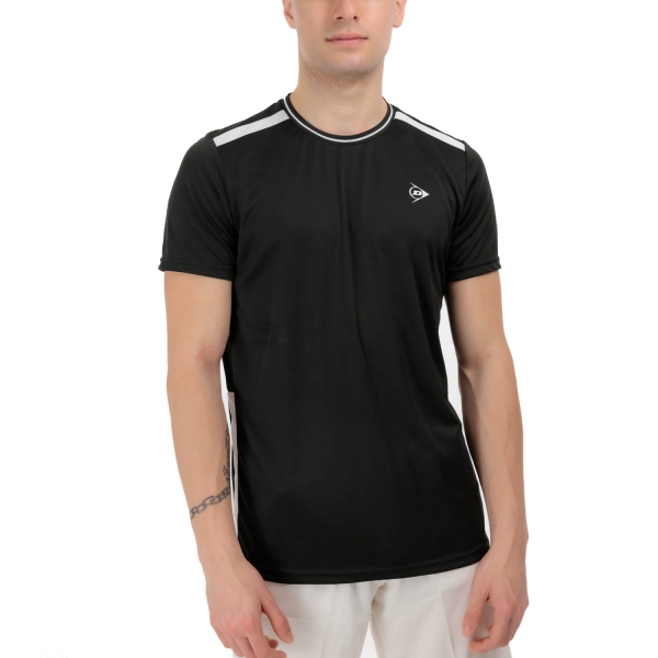Men's Tennis Shirts Dunlop Club Crew TShirt  Black/White 880163