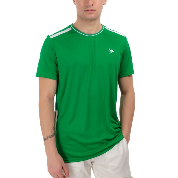 Camisetas de Tenis Hombre Dunlop Club Crew Camiseta  Green/White 880164