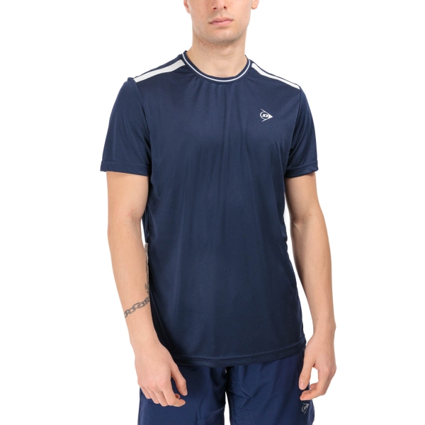 Camisetas de Tenis Hombre Dunlop Club Crew Camiseta  Navy/White 880159