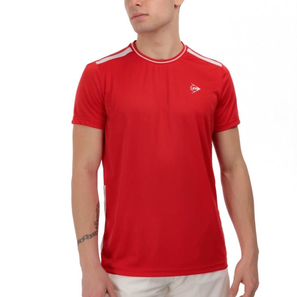 Women`s Tennis T-Shirts and Polos Dunlop Club Crew TShirt  Red/White 880161