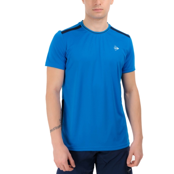 Camisetas de Tenis Hombre Dunlop Club Crew Camiseta  Royal Blue/Navy 880160