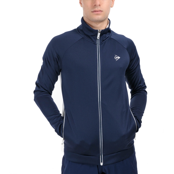 Men's Tennis Jackets Dunlop Club Knitted Jacket  Navy/White 880171