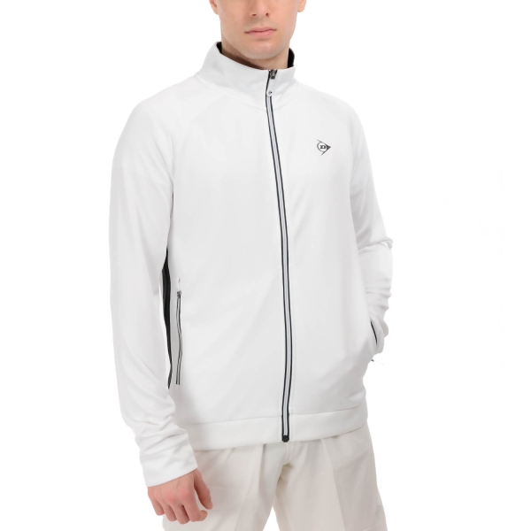 Men's Tennis Jackets Dunlop Club Knitted Jacket  White/Black 880174