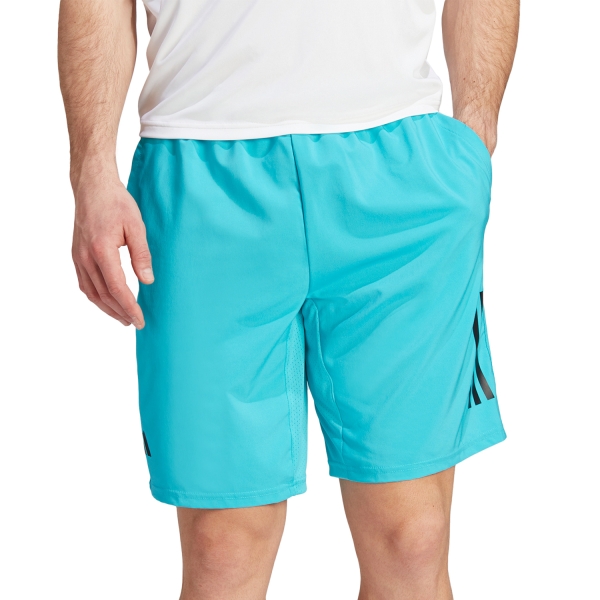 Pantaloncini Tennis Uomo adidas adidas Club 3 Stripes 8in Shorts  Lucid Cyan  Lucid Cyan IA9573