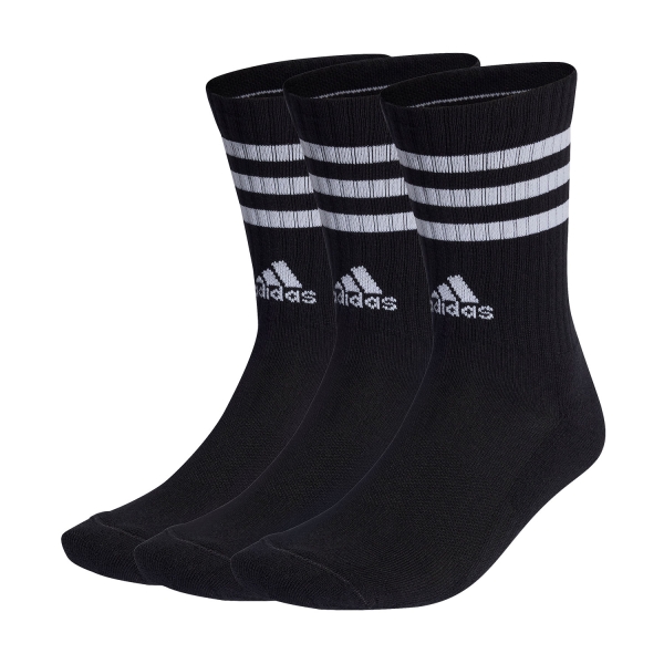 Calcetines de Tenis adidas 3 Stripes Cushioned x 3 Calcetines  Black/White IC1321