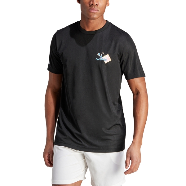 Maglietta Tennis Uomo adidas adidas Performance Maglietta  Black  Black II5918