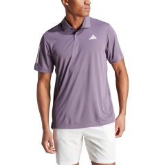 adidas Club 3 Stripes Polo - Shadow Violet