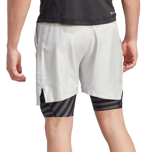 adidas Pro 2 in 1 7in Shorts - White/Black