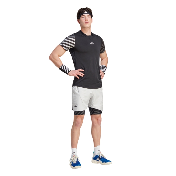 adidas Pro 2 in 1 7in Shorts - White/Black