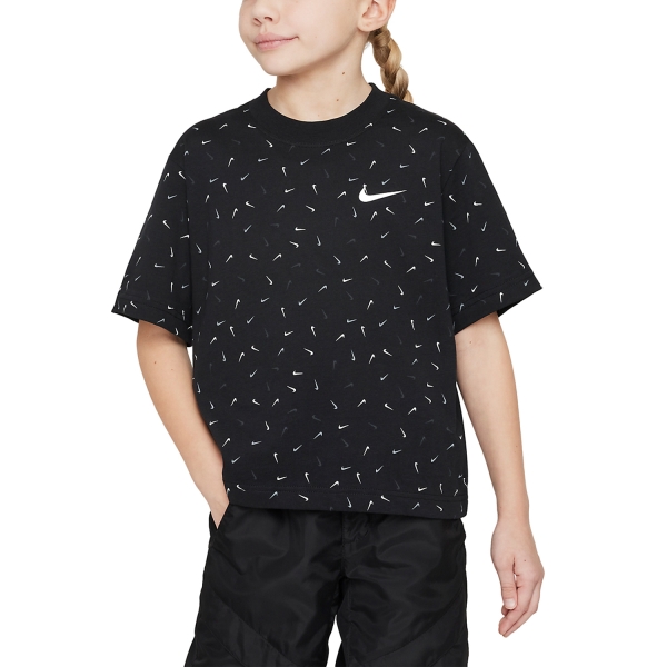 Top and Shirts Girl Nike Boxy Swoosh TShirt Girl  Black FD5366010