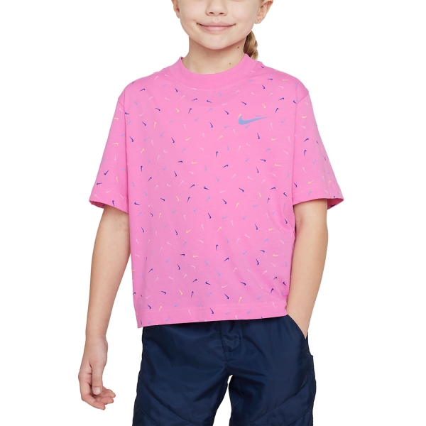 Top e Maglie Girl Nike Nike Boxy Swoosh Maglietta Bambina  Playful Pink  Playful Pink FD5366620