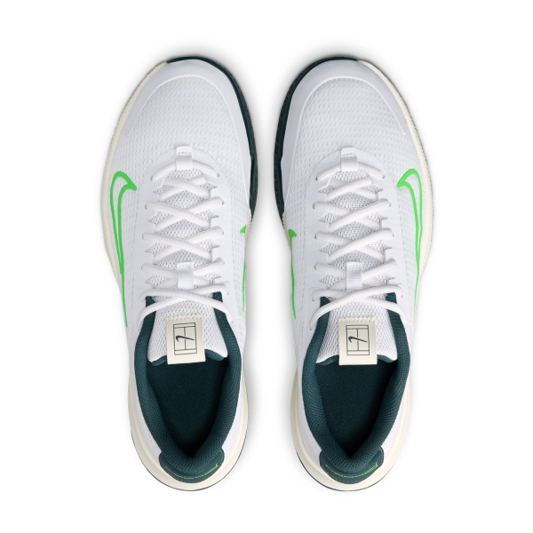Nike Court Vapor Lite 2 HC - White/Green Strike/Deep Jungle