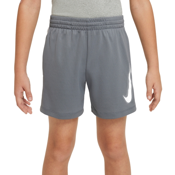 Pantalones Cortos  y Pantalones Boy Nike DriFIT Multi+ 6in Shorts Nino  Smoke Grey/White DX5361084