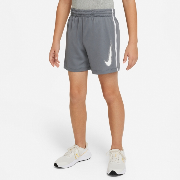 Nike Dri-FIT Multi+ 6in Pantaloncini Bambino - Smoke Grey/White