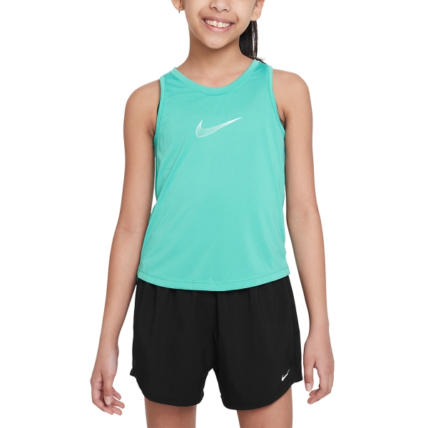 Top and Shirts Girl Nike DriFIT One Tank Girl  Clear Jade II/White DH5215317