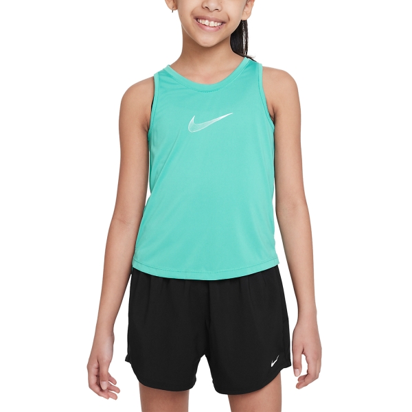 Nike Dri FIT One Girl s Tennis Tank Clear Jade II White