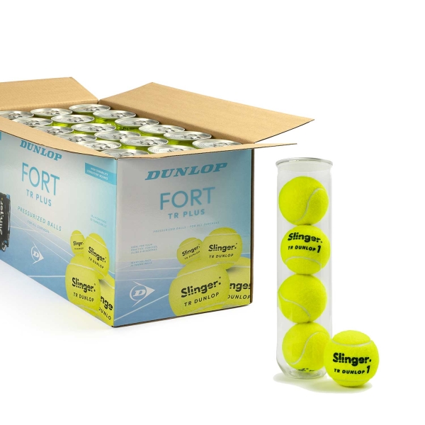 Lance Balle Slinger Bag + Carton de 72 balles Dunlop Fort TR Plus - Extreme  Tennis