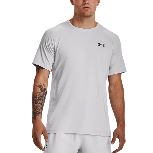 Under Armour Rush Emboss Men's Tennis T-Shirt - Halo Gray/Black