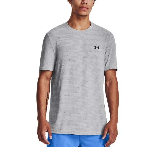 Maglietta Tennis Uomo Under Armour Under Armour Seamless Novelty TShirt  Mod Gray/Black  Mod Gray/Black 13792810011