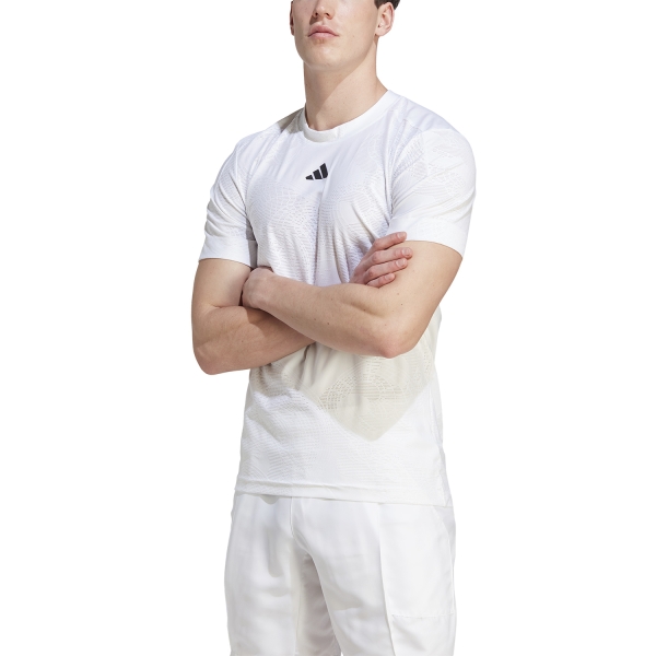 Maglietta Tennis Uomo adidas adidas FreeLift Pro TShirt  White  White IK7107