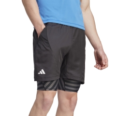 adidas Pro 2 in 1 7in Shorts - Black/Grey Six