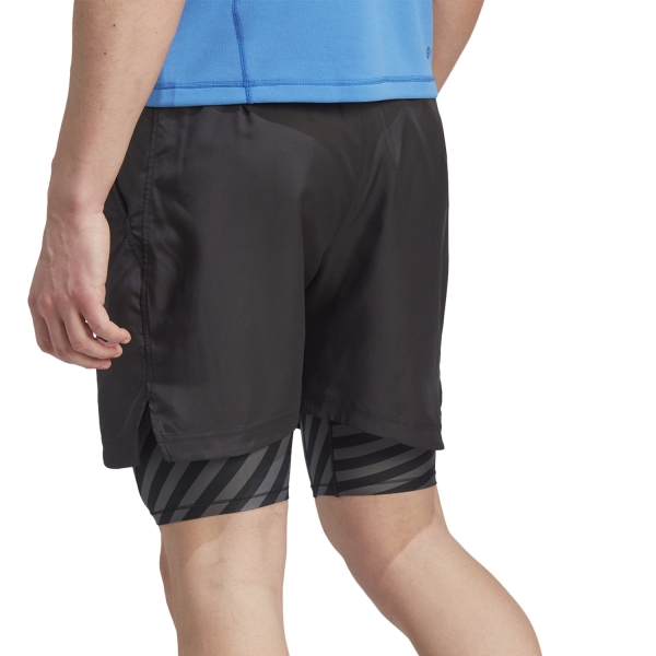 adidas Pro 2 in 1 7in Shorts - Black/Grey Six