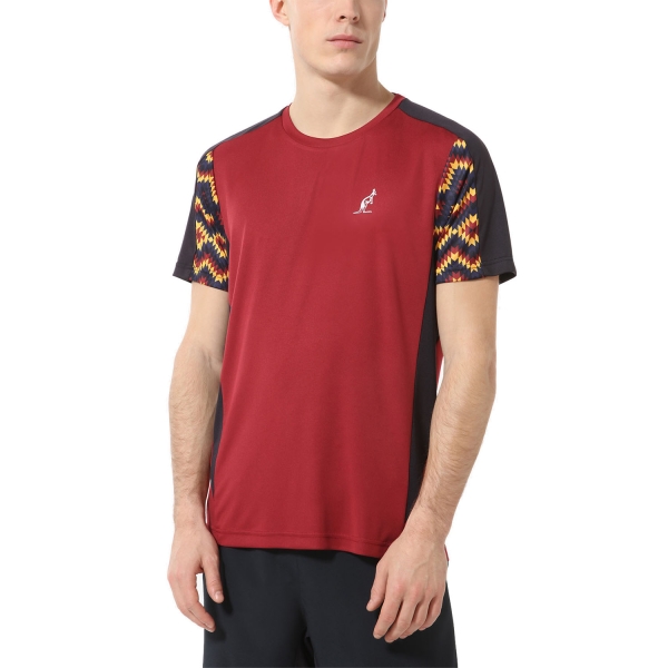 Men's Tennis Shirts Australian Ethno Ace TShirt  Bordeaux TEUTS0056031