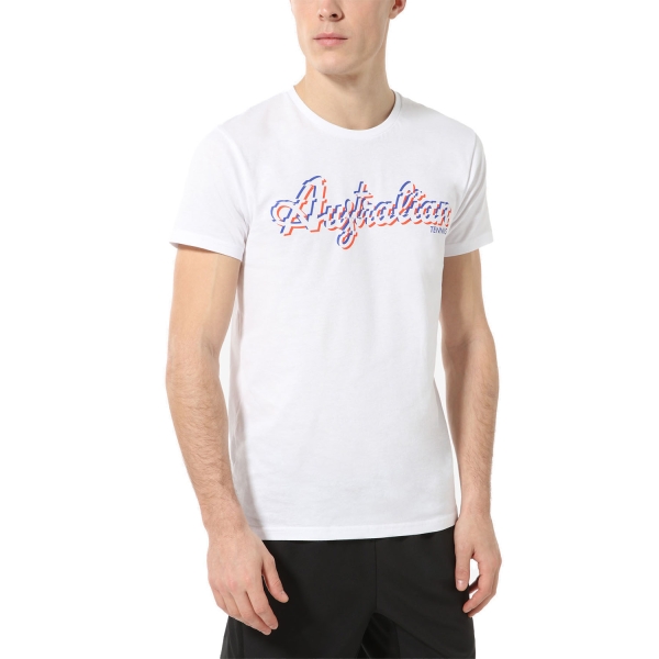 Maglietta Tennis Uomo Australian Australian Glitch Camiseta  Bianco  Bianco TEUTS0061002