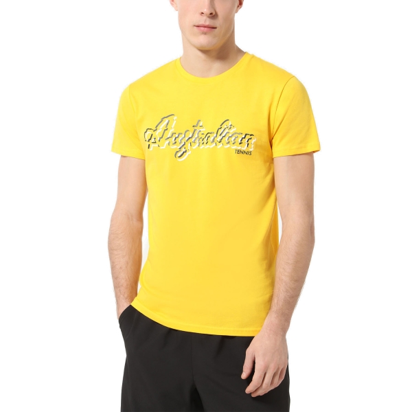 Maglietta Tennis Uomo Australian Australian Glitch TShirt  Zafferano  Zafferano TEUTS0061953