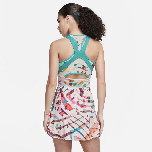 Nike Court Dri-FIT Slam Dress - Coconut Milk/Teal Nebula/Black
