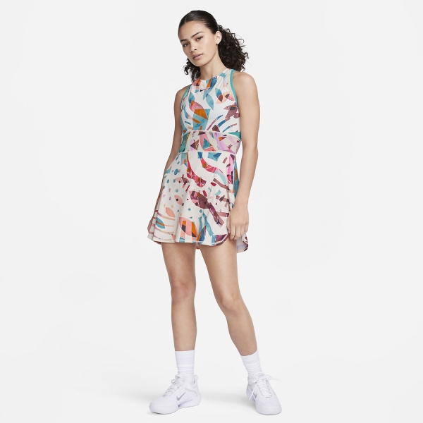 Nike Court Dri-FIT Slam Dress - Coconut Milk/Teal Nebula/Black