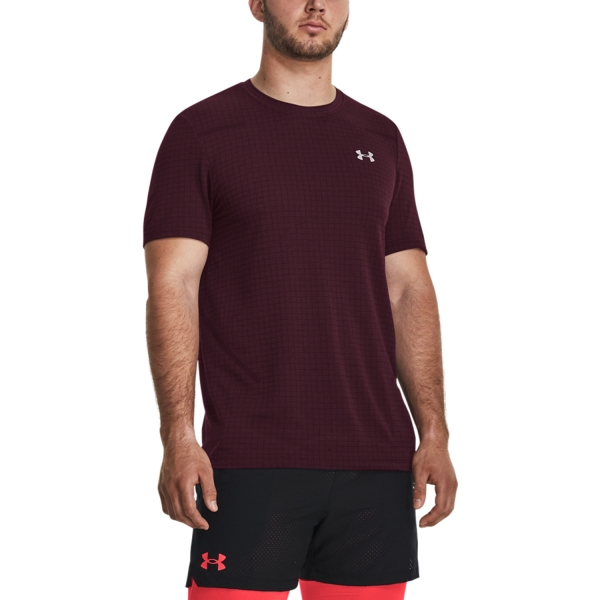 Maglietta Tennis Uomo Under Armour Under Armour Seamless Grid Camiseta  Red/Black  Red/Black 13769210600