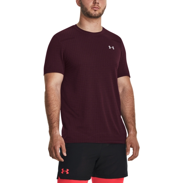 Maglietta Tennis Uomo Under Armour Under Armour Seamless Grid Maglietta  Red/Black  Red/Black 13769210600