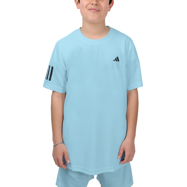 Polo e Maglia Tennis Bambino adidas Club 3 Stripes Maglietta Bambino  Light Aqua IJ3123