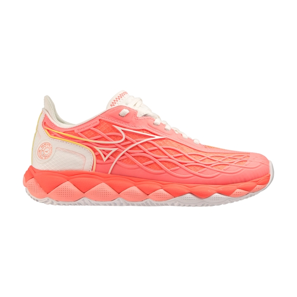 Women`s Tennis Shoes Mizuno Wave Enforce Tour Clay  Candy Coral/Snow White/Neon Flame 61GC230556