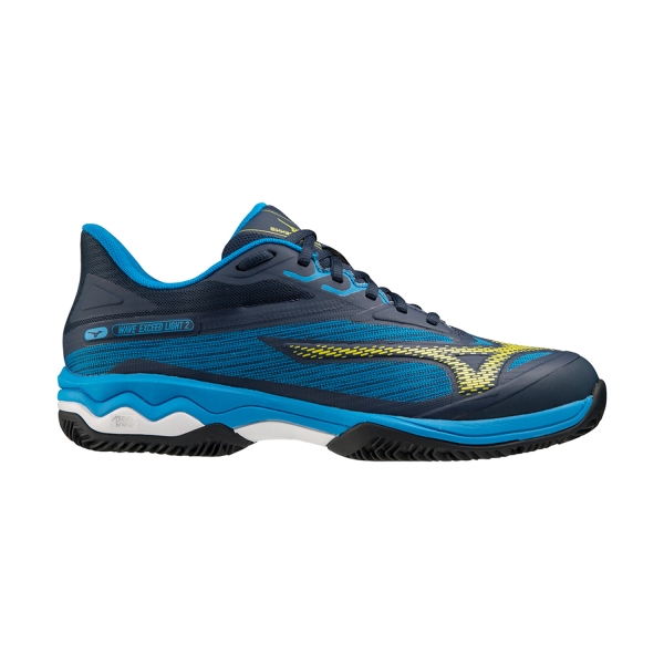 Men`s Tennis Shoes Mizuno Wave Exceed Light 2 Clay  Dress Blues/Bolt 2 Neon/Cloisonne 61GC232014