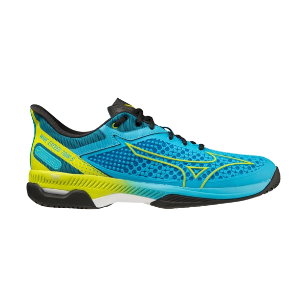 Calzado Tenis Hombre Mizuno Wave Exceed Tour 5 All Court  Jet Blue/Bolt 2 Neon/Black 61GA227025