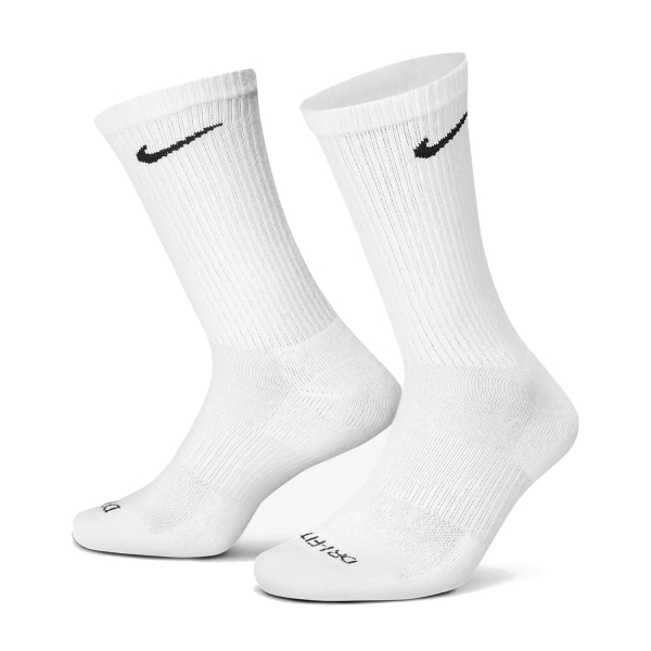 Tennis Socks Nike Everyday Plus Cushioned x 6 Socks  White/Black SX6897100