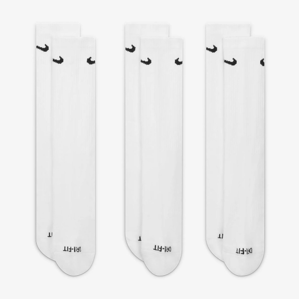 Nike Everyday Plus Cushioned x 3 Calcetines - White/Black