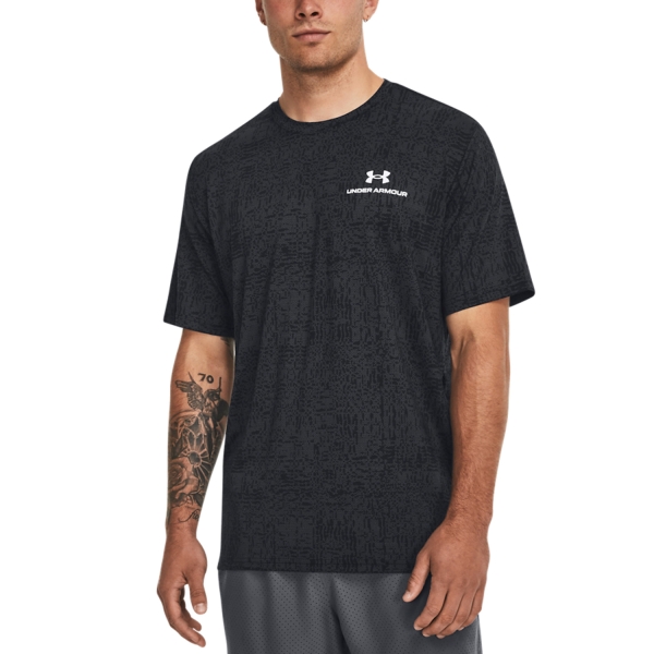 Maglietta Tennis Uomo Under Armour Under Armour Rush Energy Print Camiseta  Black  Black 13767920002