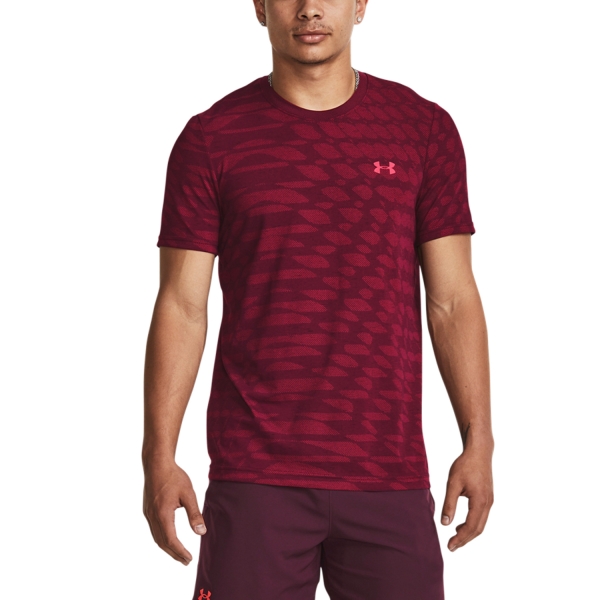 Maglietta Tennis Uomo Under Armour Under Armour Seamless Novelty Camiseta  Red/Black  Red/Black 13792810600