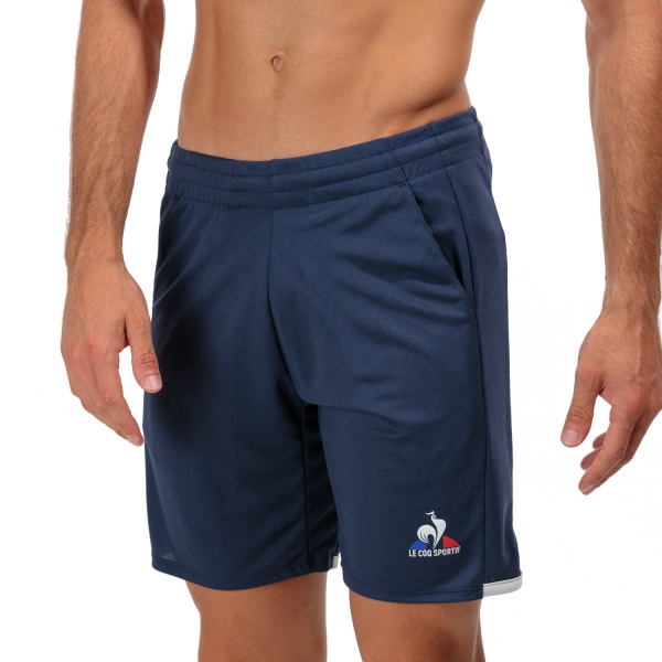 Men's Tennis Shorts Le Coq Sportif Court 8in Shorts  Dress Blues/New Optical White 2320142