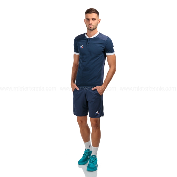 Le Coq Sportif Court Polo - Dress Blues/New Optical White