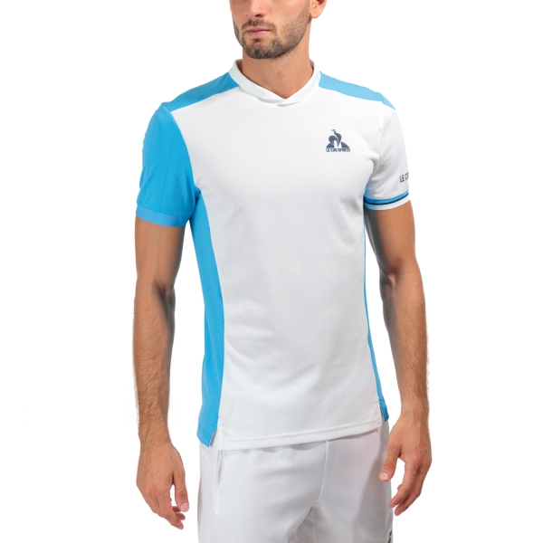Camisetas de Tenis Hombre Le Coq Sportif Performance Classic Camiseta  New Optical White/Bonnie Blue 2320692