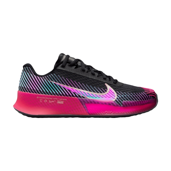 Women`s Tennis Shoes Nike Court Air Zoom Vapor 11 HC  Black/Multi Color/Fireberry FD6694001